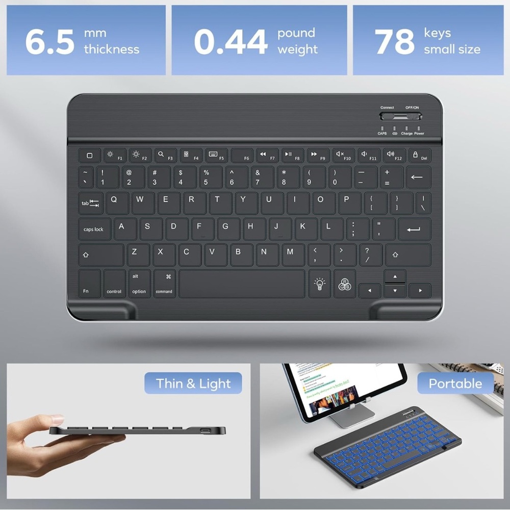 Wireless Backlit Keyboard with 7 Adjustable Colours BackLighting - Picture 4 of 13